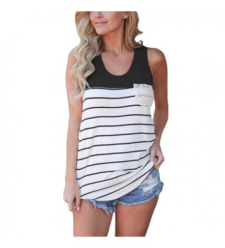 FARYSAYS Womens Sleeveless Striped Racerback