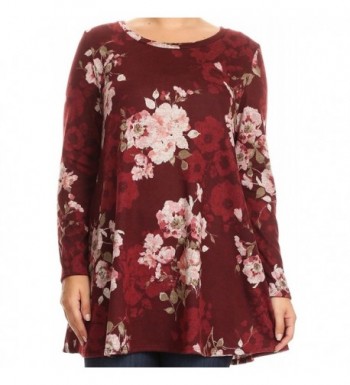 BNY Sleeve Floral Pattern Burgundy