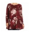 BNY Sleeve Floral Pattern Burgundy