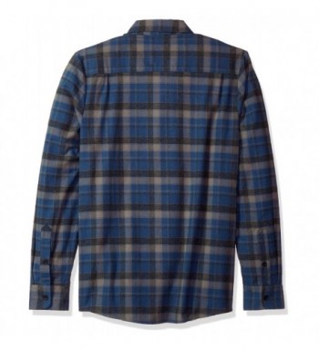 Men's Caden Classic Flannel Long Sleeve Shirt - Smokey Blue - CE17YH00WG2