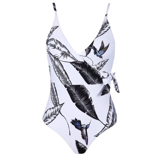 Print Swimsuit Plunge Swimwear Printing XL