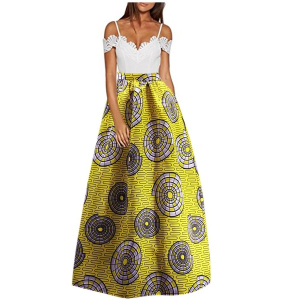 C US African Floral Pleated Pockets