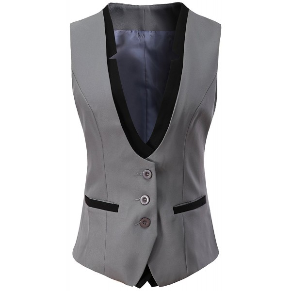 Vocni V Neck Business Bottoned Waistcoat