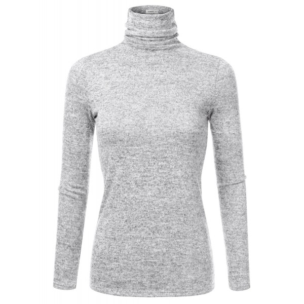 Marled Turtleneck Knit Sweater For Women With Plus Size (Made In USA ...