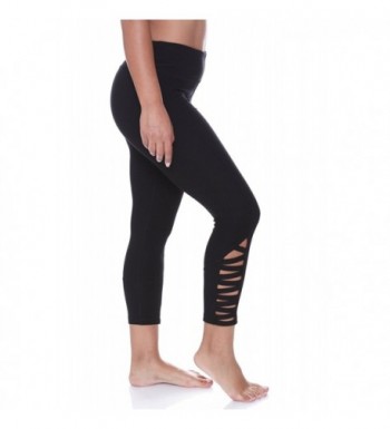 N.Y.L. Women's Zig Zag Cutout Workout Exercise Yoga Leggings - Black ...