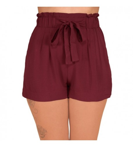 Sidecca Womens Elastic Casual Burgundy