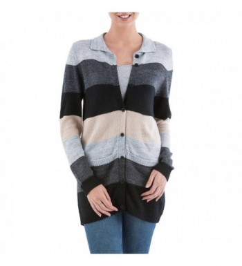 NOVICA Multicolor Striped Cardigan Addiction