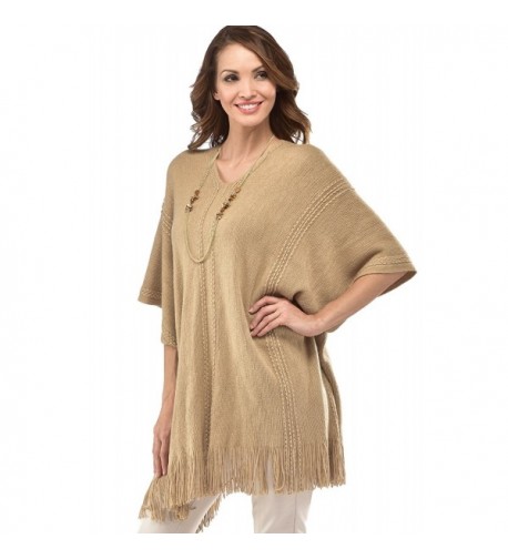 Charlie Paige Metallic Accent Poncho