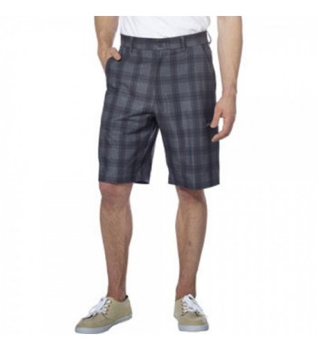 Pebble Beach Performance Short Black Plaid