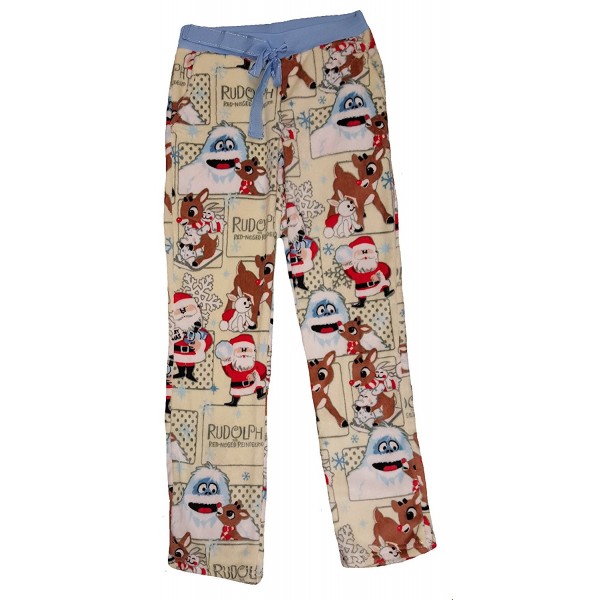 Rudolph the Red-Nosed Reindeer Santa & Bumble Cream Fleece Sleep Pants ...