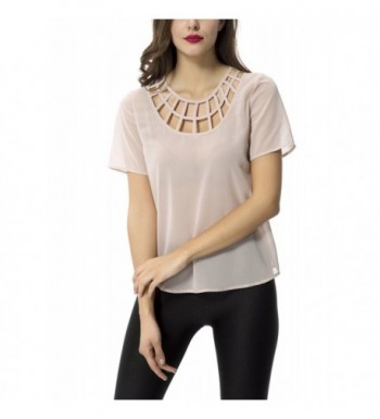 Tribear Hollow Chiffon Casual Blouse