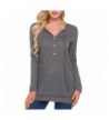 Womens Henley Sleeve Pullover Sweatshirts