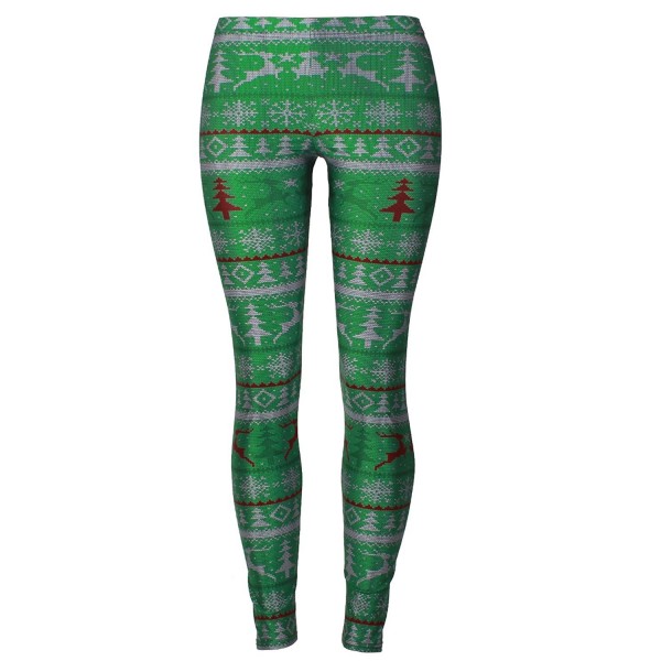 Sipaya Printed Leggings Reindeer Pattern