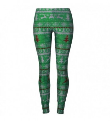 Sipaya Printed Leggings Reindeer Pattern