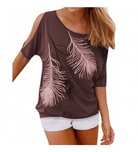 Relipop Womens Fashion Shoulder T Shirt