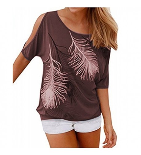 Relipop Womens Fashion Shoulder T Shirt