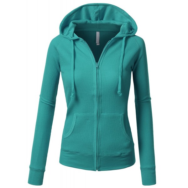 J.TOMSON Women's Versatile Lightweight Zip-Up Thermal Hoodie Jacket ...