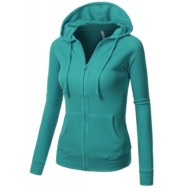 J.TOMSON Women's Versatile Lightweight Zip-Up Thermal Hoodie Jacket ...