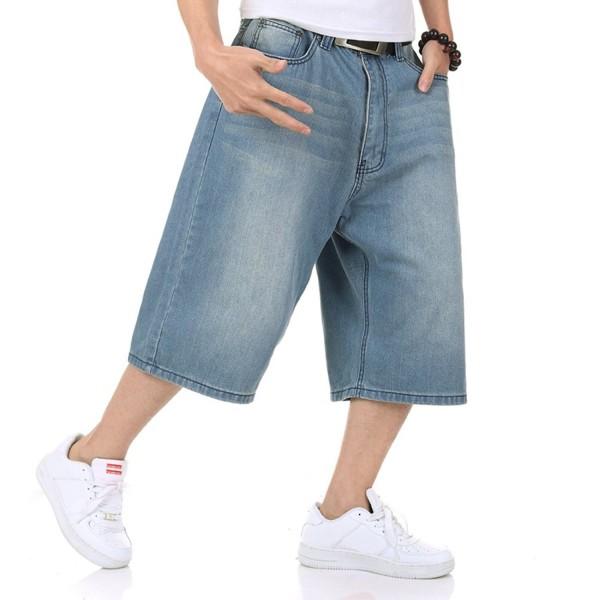 Men's Shorts Jeans Hip Hop Denim Shorts Relaxed Fit Baggy Style Simple ...