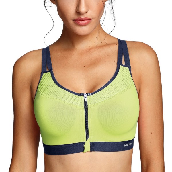 Meliwoo Womens Double Underwire Chartreuse
