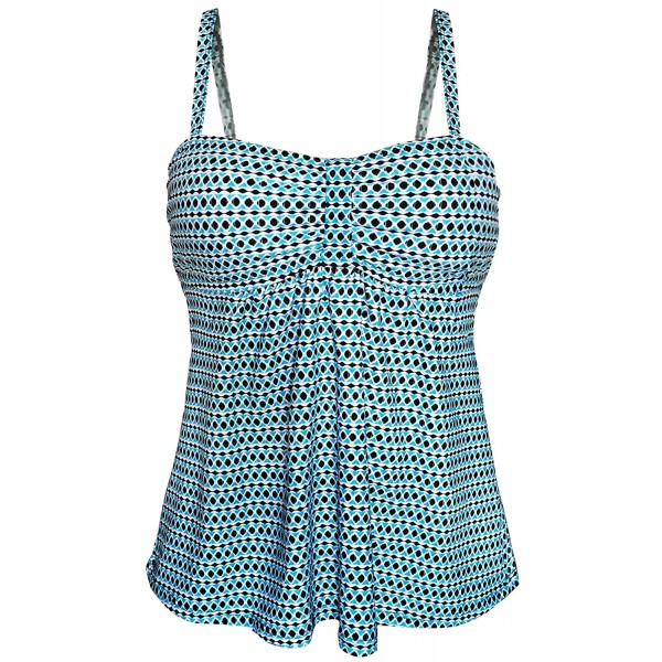 Women's Vintage Blue White Polka Dot Tankini Top Swimsuit(FBA) - Blue ...