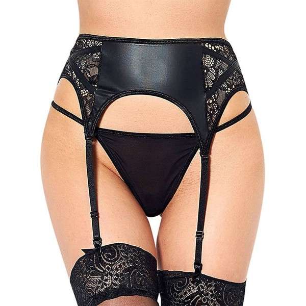 Sexycatty Womens High Waisted Leather Stockings