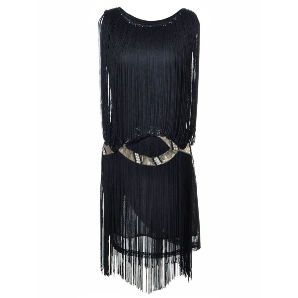 Womens 1920s Gatsby Flapper Fringe Swing Ombre Cocktail Mini Dress ...