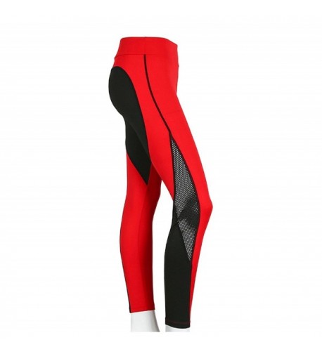 DALLNS Leggings Breathable Patchwork Black Red