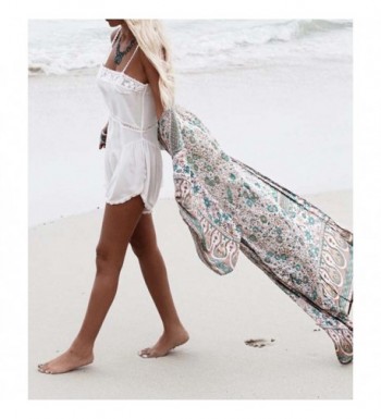 Womens Bikini Cover Up Beach Coverups Cardigan Printing Sunscreen Long ...