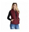 Quilted Padding Details Pockets Burgundy