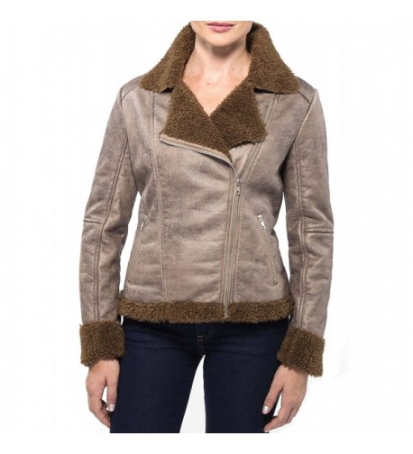 alpine swiss Womens Shearling Asymmetrical