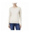 Karen Scott Cable Knit Crew Neck Pullover