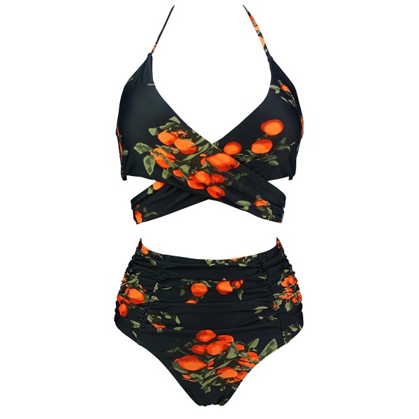 COCOSHIP Tangerine Ruching Bathing Swimsuit