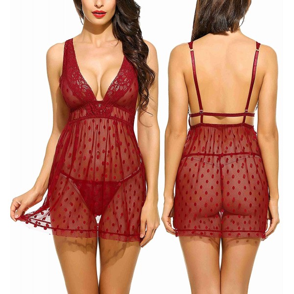 Avidlove Langire Nightgown Chemise Burgundy