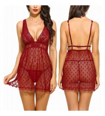 Avidlove Langire Nightgown Chemise Burgundy