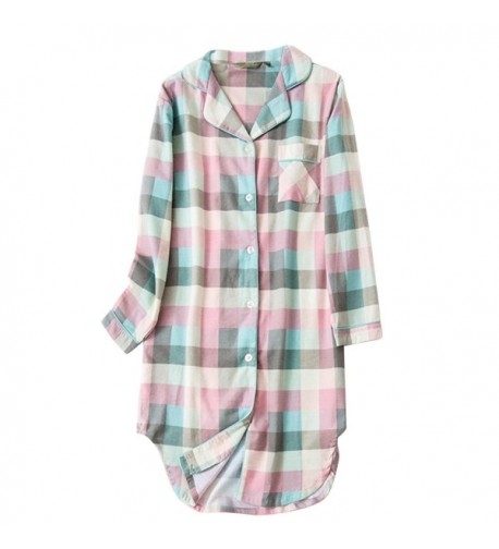 Asherbaby Classic Sleepshirt Button up Sleepwear