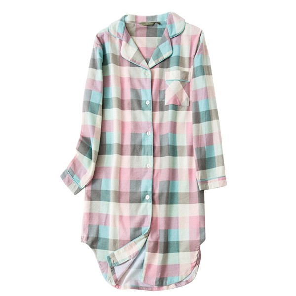 Asherbaby Classic Sleepshirt Button up Sleepwear