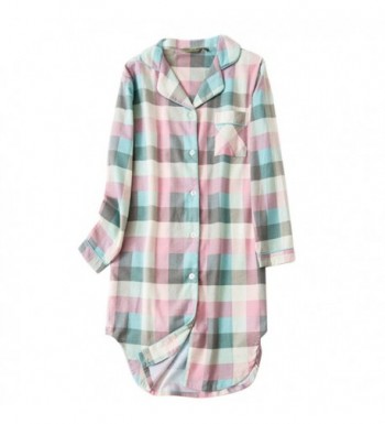 Asherbaby Classic Sleepshirt Button up Sleepwear