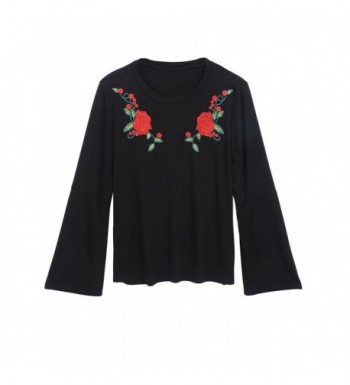 Elover Sleeve Floral Embroidered Blouses