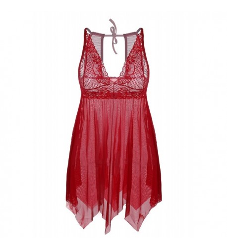 ADORNEVE Irregular Sleepwear Halter Nightgown