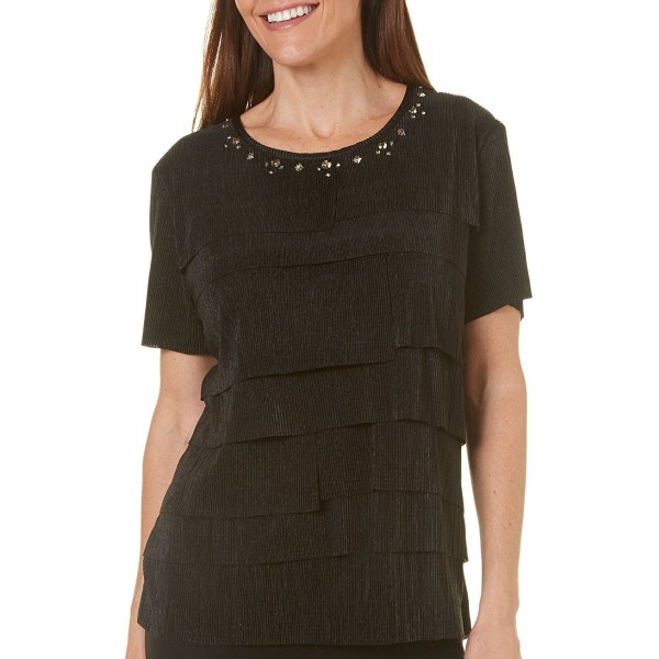 Alfred Dunner Womens Tiered Shirt