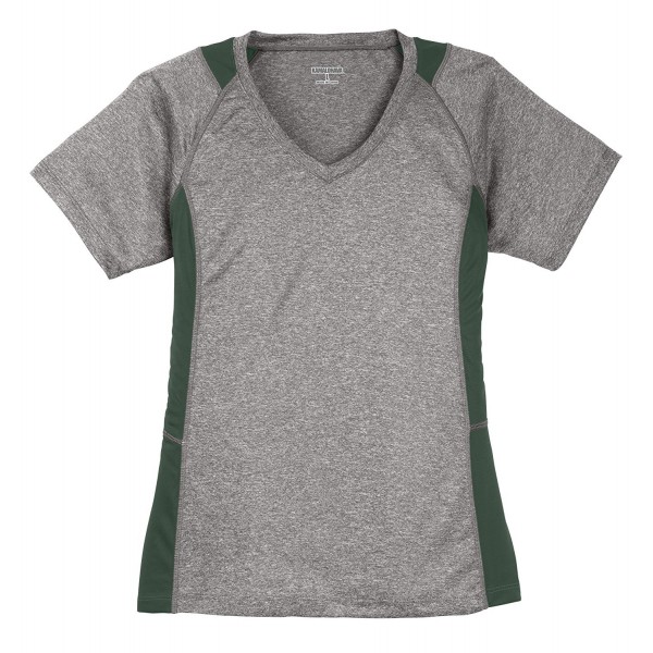 Womens Colorblock V Neck Workout Forest