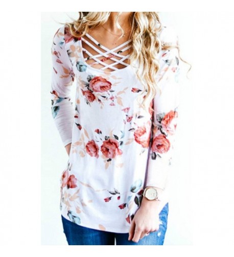 Artfish Crisscross Floral Sleeve T Shirts