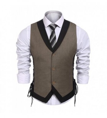 JINIDU V Neck Wedding Casual Waistcoat