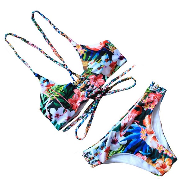 Rubylong Handmade Printing Swimsuit Multicolor