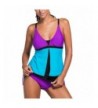 IDEAOLE Womens Tankini Swimsuit Purple Blue