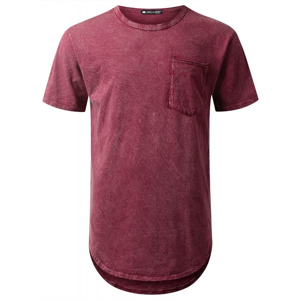 URBANTOPS Hipster Longline T shirt BURGUNDY