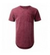 URBANTOPS Hipster Longline T shirt BURGUNDY