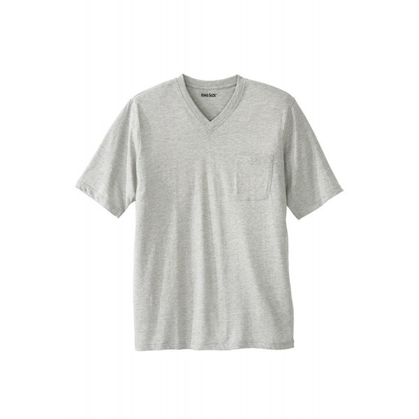 Lightweight Cotton V Neck Heather Big 3Xl