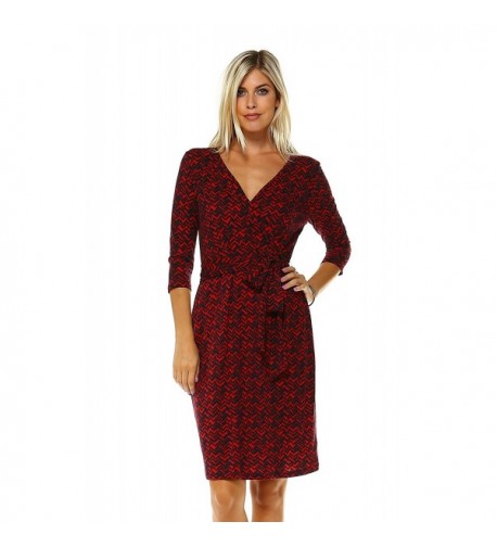 Marcelle Margaux Womens Faux Wrap Dress